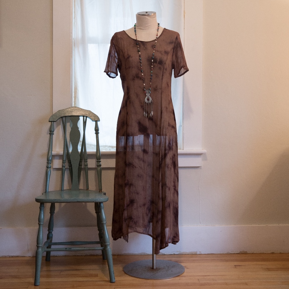 Sheer Tie-Dye Maxi Dress